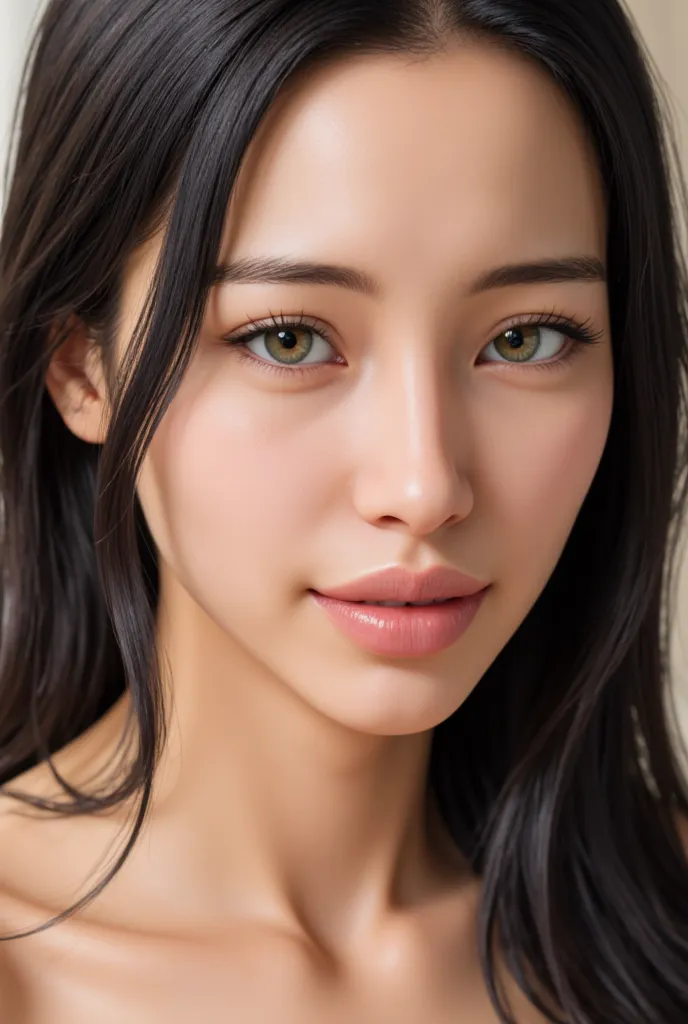 realistic:1.3,RAW Photography:1.3,masterpiece、highest quality、Ultra - High resolution, symmetrical close up portrait, realistic skin, Beautiful high-ranking woman witch, glow up make up,  charming woman, seducing, seductive looking, seduce, pleasure moanin...