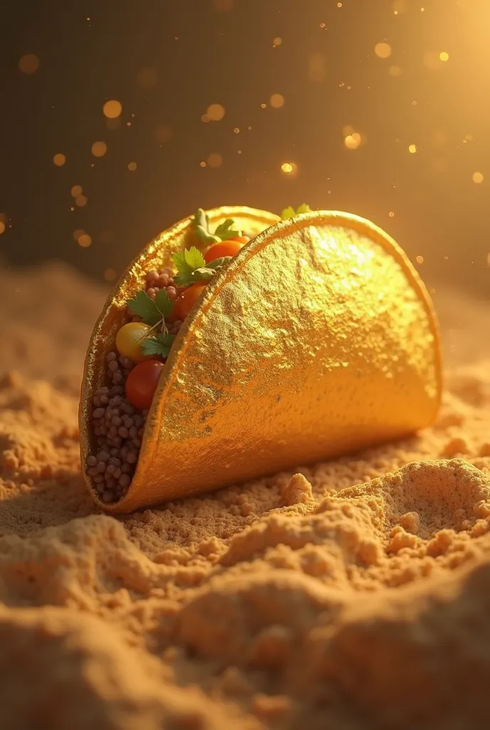 Make a taco that is golden but you can't see the ingredients 