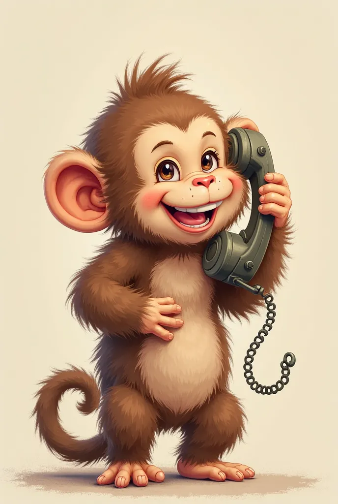 Cute monkey pic talk on the phone 
