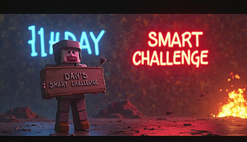 Thumbnail Prompt for "100 Days Smart Challenge - Official Trailer" (Minecraft Edition, Ultra Realistic 4K Movie Quality)

🎮 Character & Pose:
A Minecraft avatar with blocky textures but ultra-realistic 4K details, wearing a gamer-style mic headset, standin...