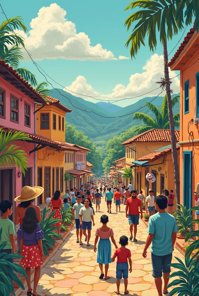 Select a theme of Venezuelan culture, and from that theme tell me a story in a comic with simple drawings in each vignette and that there are six vignettes