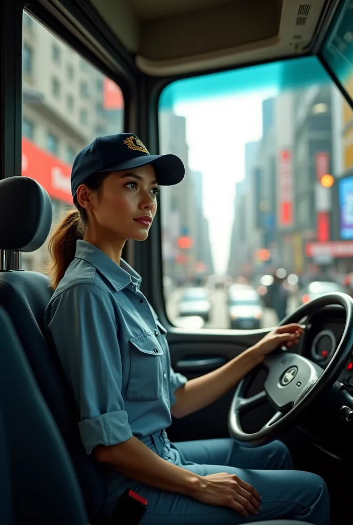 Female City Bus Driver 