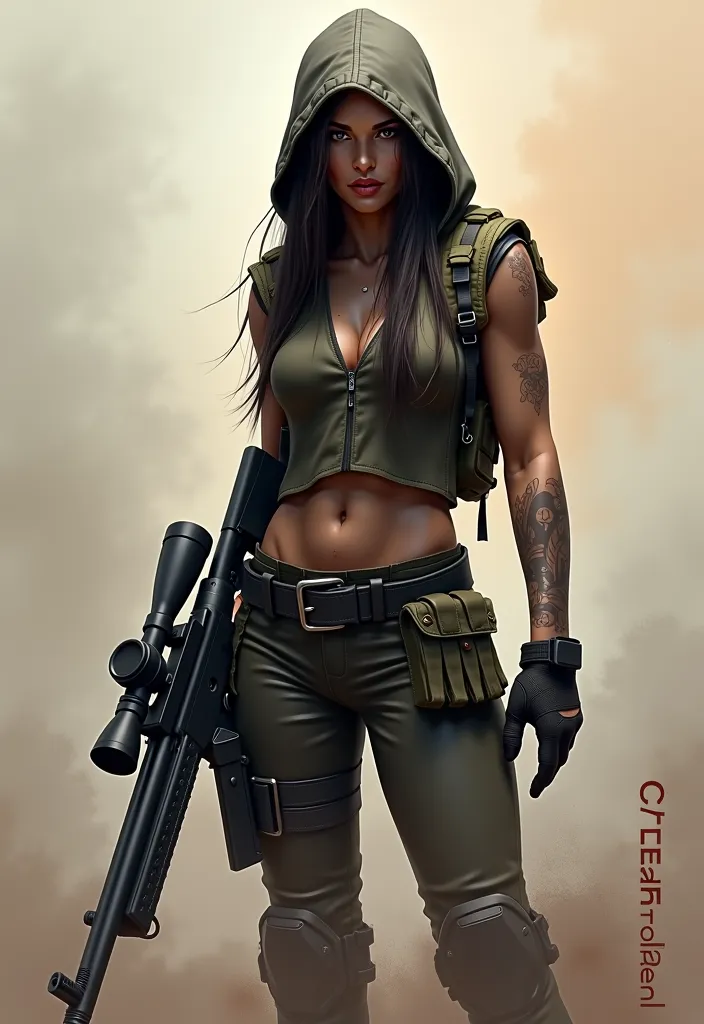 ### **🎨 Prompt for Creating Raven in the Definitive Style**  

*"A highly detailed digital painting of **Raven**, a gothic-tactical survivor in a post-apocalyptic world, created in the cinematic artistic style of Aftermath Studios. The artwork should featu...