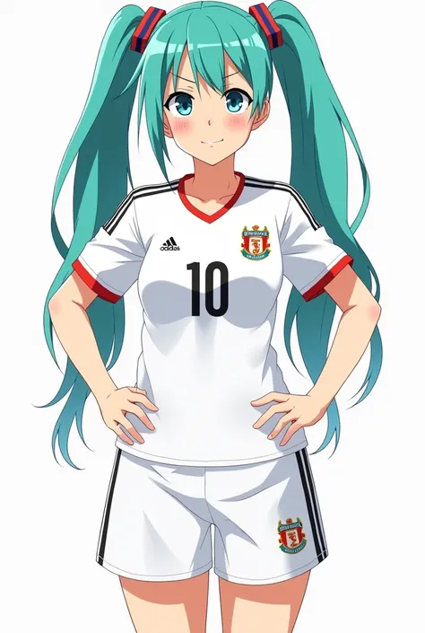 Kasane Teto with a white soccer shirt