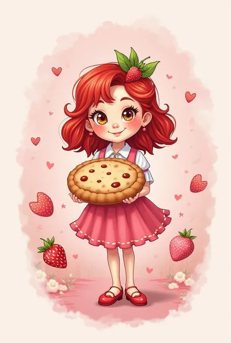 Tender and pink cookie logo , with the character Rosita Fresita holding a cookie and saying Nico's cookies