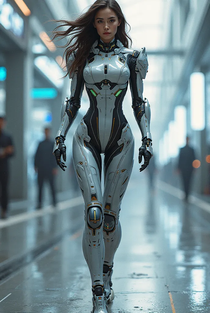 female character、Cybersuit、heel、semi-long hair