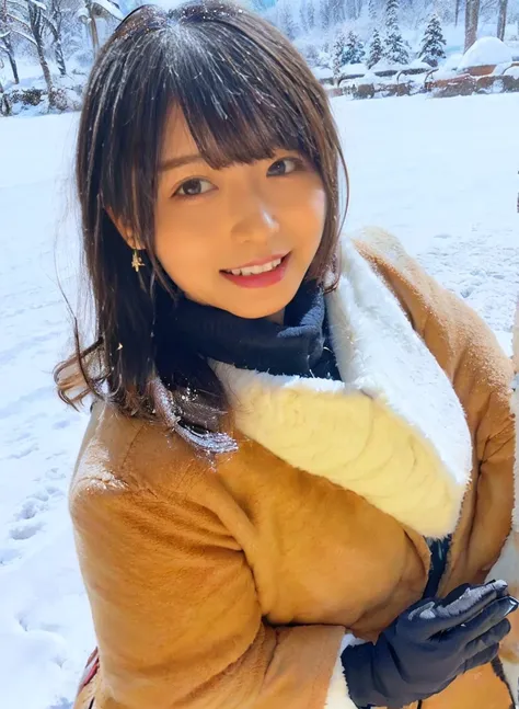 ( female 1、smiles:1.4).blue eyes、 photo from the waist up、 night view、cowgirl shot、fur coats、豪華なグレーのミンクのfur coats、Wear fine leather boots 、Luxury Bags、 turtleneck with collar 、 Silver Necklace and Tiny Silver Earrings Millionaire Style:1.4））、full body phot...