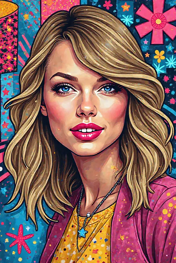 Create a Taylor Swift drawing with the Britto technique 