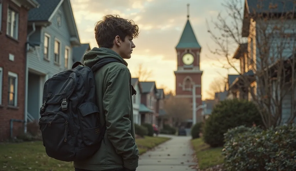 Liam stands in front of his house, his parents greeting him with warm, clueless smiles. Everything looks the same—the neighborhood, the school, the people. But Liam’s face tells a different story. He now remembers everything. He grips the strap of his back...