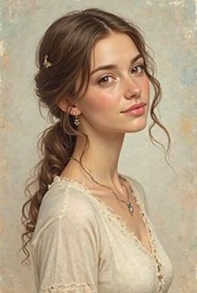 Create the image of a beautiful young Mormon woman of humble appearance