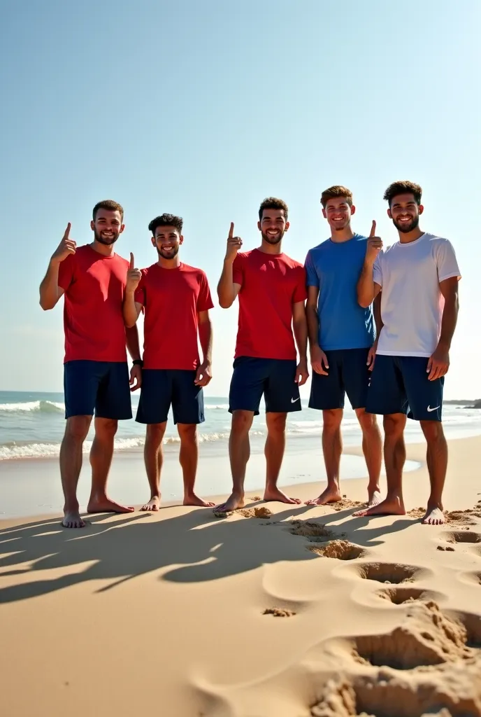 Sur la plage, cinq jeunes hommes sportifs maghrébins en sueur, en nike sales, écrasent  des petits châteaux de sable. Les petits châteaux de sable aplatis sous leurs pieds. Ils font un doigt d’honneur.

