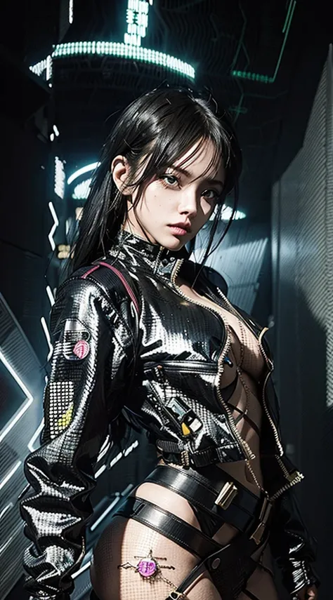 Cybernetic woman in a futuristic costume posing for a photo., estilo de arte cyberpunk, Arte digital cyberpunk anime, Chica de anime cyberpunk, Chica femenina de anime cyberpunk, cyberpunk 2 0 y. o Chica modelo, Estilo cyberpunk hiperrealista, Digital Cybe...