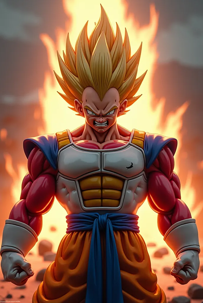 best quality, Limited Edition ,8k,4K,    score_9,    score_8_up,    score_7_up,    score_6_up,    score_5_up,    score_4_up,(Vegeta:1.5)masterpiece,Angry