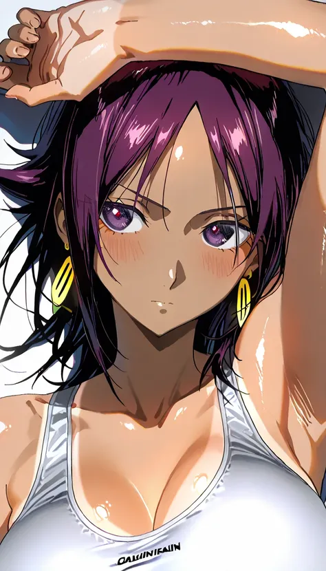 highest quality,very well detailed, Details light , Best Shadow,very well detailedな肌, The attention to detail is beautiful ,very well detailedな顔, detailed reflective eyes,shiny hair,shining eyes,woman,Gross,thin,tanlines,  Gold,purple eyes,Chest,BIG BREAST...