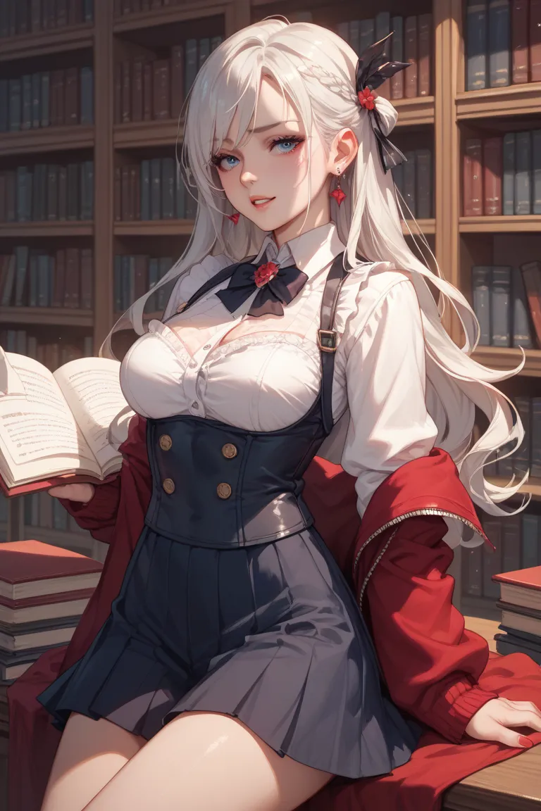 Shalltear Blood Fallen fucking in a library 