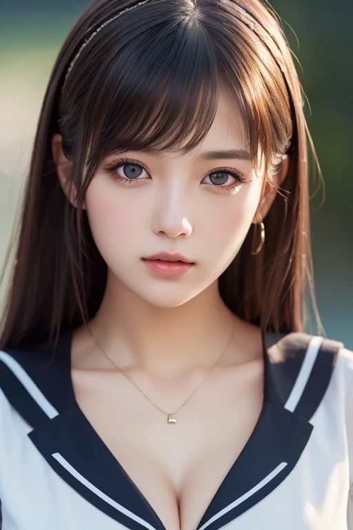 1 girl, (highest quality:1.4), (super detailed), (Highly detailed beautiful face), wonderful face and eyes, black eye, black hair, (sailor suit), (cleavage), Smooth, Highly detailed CG integrated 8k wallpaper, High resolution raw color photos, professional...