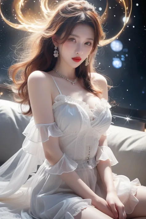 best quality, tmasterpiece,Ultra-high resolution,Clear face,（Reality：1.4），ferpect lighting，(upper body shot), (photorealistic:1.50), anime wallpaper, Guviz style artwork, cover-up fantasy up to magic , by Yang J, Guviz, beautiful artwork illustration, beau...