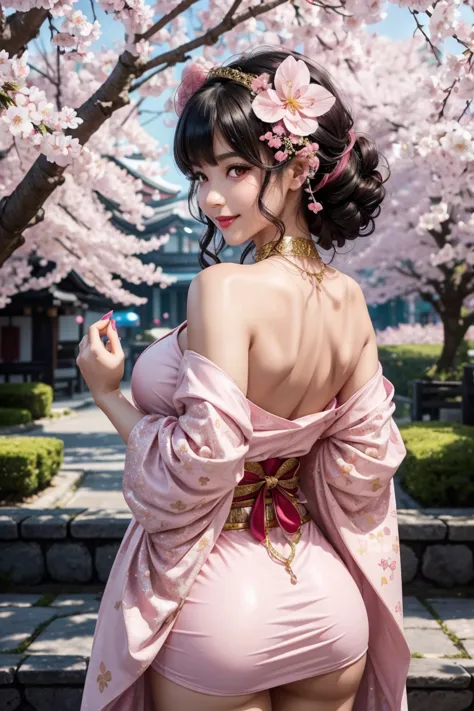  beautiful black hair ,shortcut,Aligned bangs,Bright red lips,Pink Eyes, white skin,Beautiful Japanese clothing,smile,super high quality,Ultra High Quality,masterpiece,dslr,photorealistic, Detailed Details,Vivid details, Detailed ,detailed face, Detailed D...