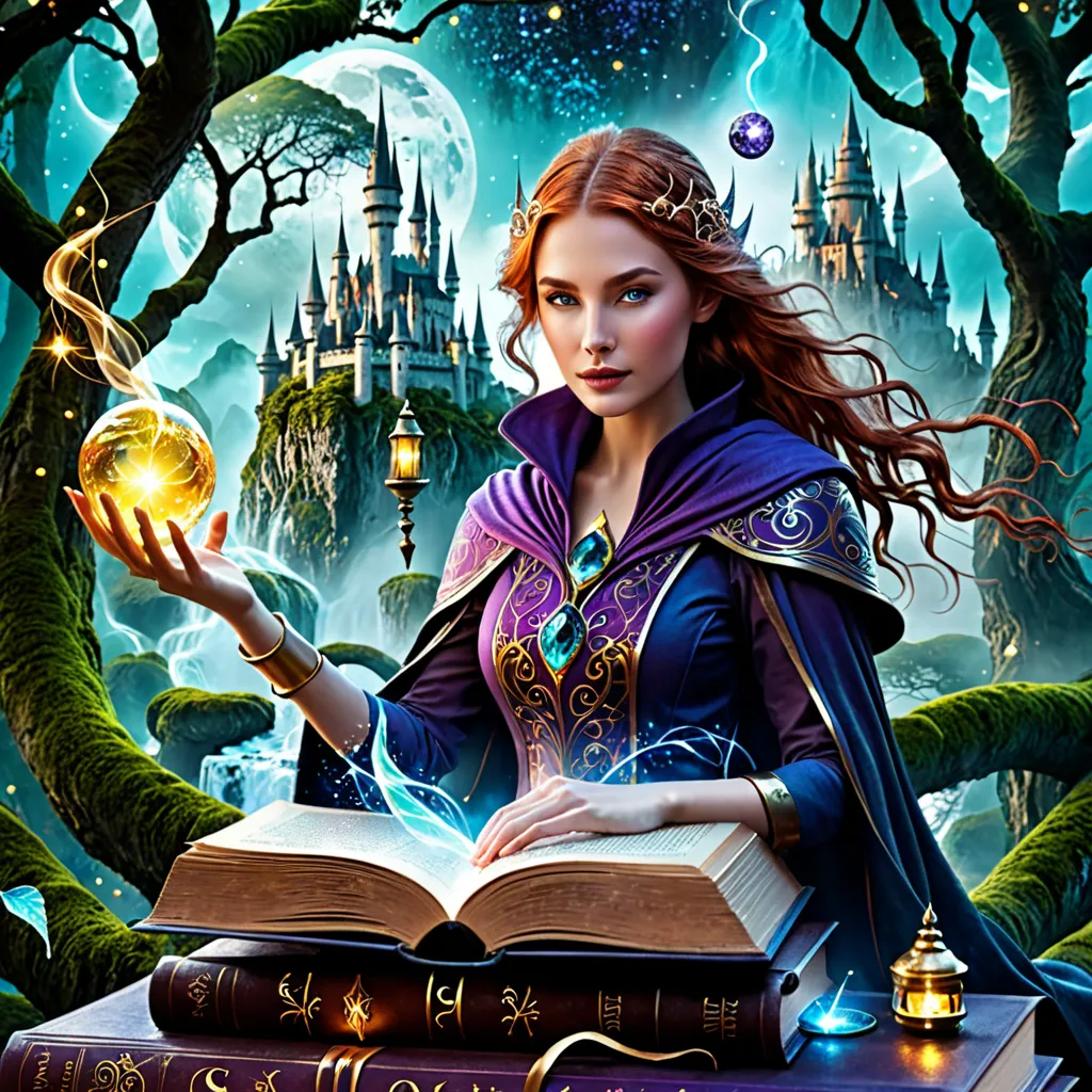 Fantastic fantasy book cover with a magic theme