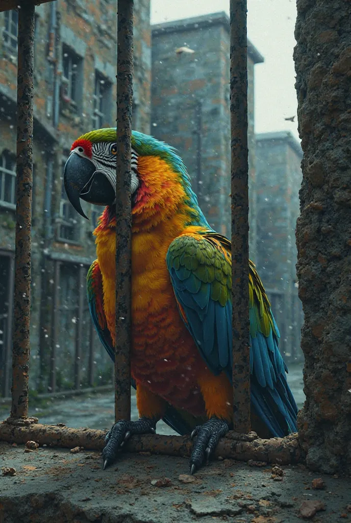 A big jail and the jail inside a parrot