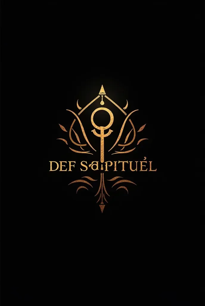 Fait un logo avec une écriture "Def spirituel" avec une croix de vie égyptienne et un masque africain ivoirien un logo avec un fond noir