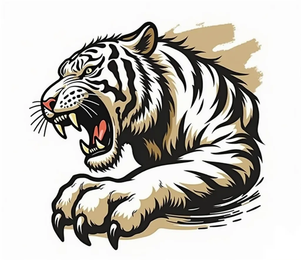 Black And White Tiger Illustration