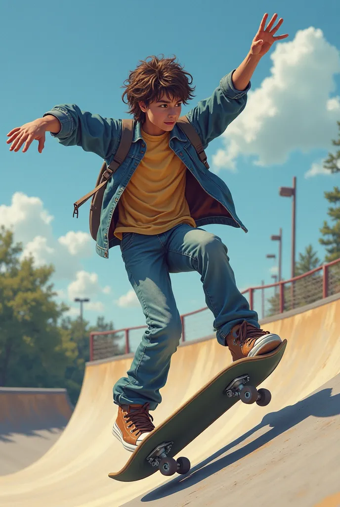 One day, his friends were hanging out at the local skate park when Danny arrived, carrying his brand-new skateboard. "Watch this!" he announced, stepping onto the ramp. "I’m about to pull off the sickest trick you’ve ever seen!"