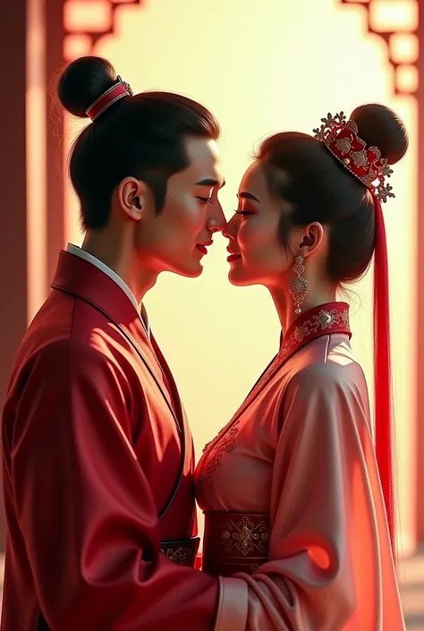 arafed asian couple in traditional dress kissing each other, a picture inspired by Zhang Han, trending on cg society, romanticism, xianxia fantasy, xianxia, 8k)), wuxia, highlight scene of the movie, sha xi, nanquan, cai xukun, scene from live action movie...