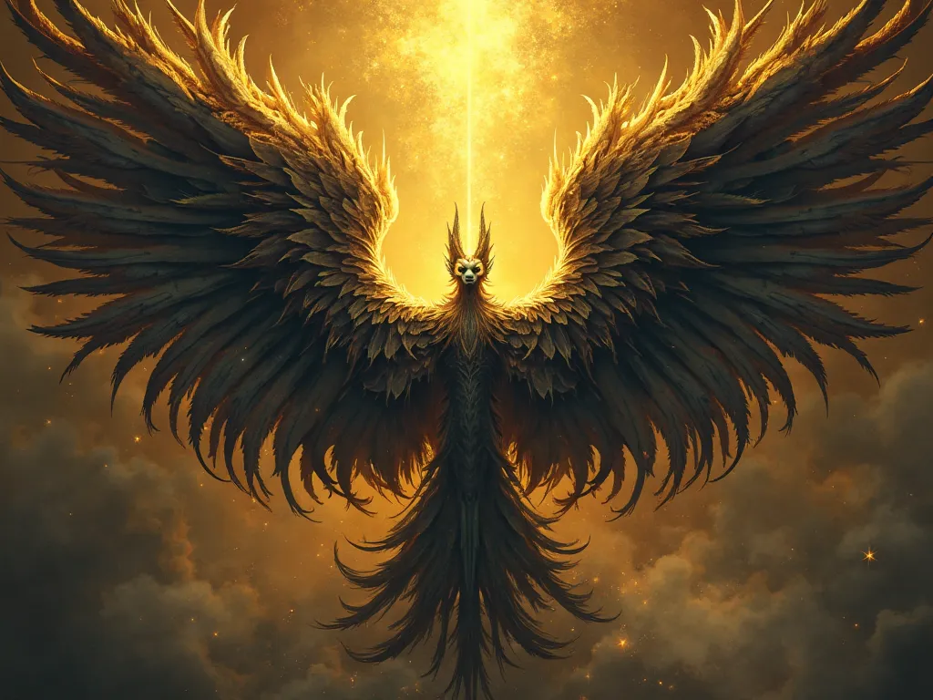 GOLD AND BLACK BACKGROUND,ONLY WINGS,VERTICAL