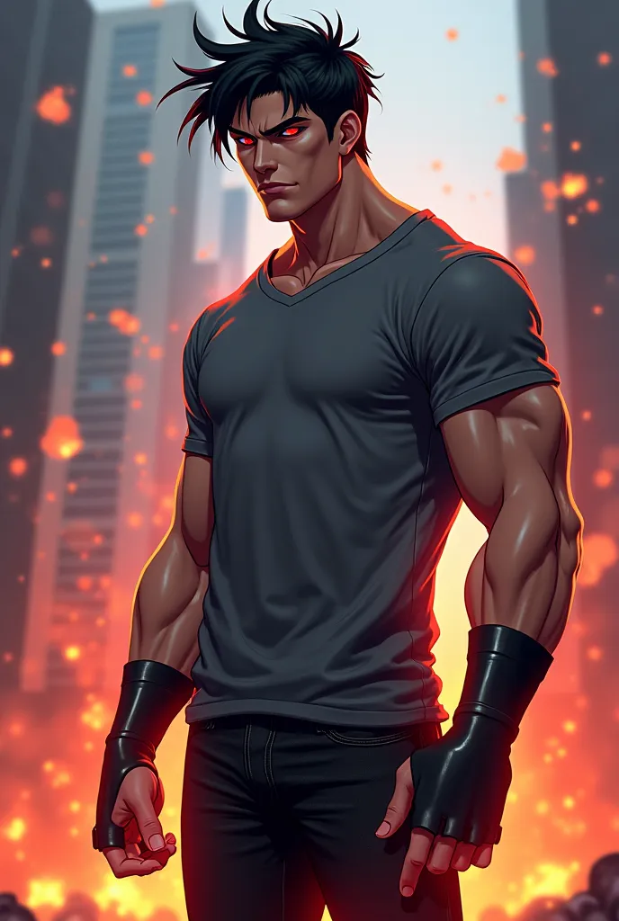 Name: Logen Voss
Appearance:

Height: 6'3" (towering, yet eerily precise in movement)

Physique: Dense, muscular, with a V-taper frame built for both power and speed.

Hair: Jet black, perpetually messy, always looking like he just walked out of a fight.

...