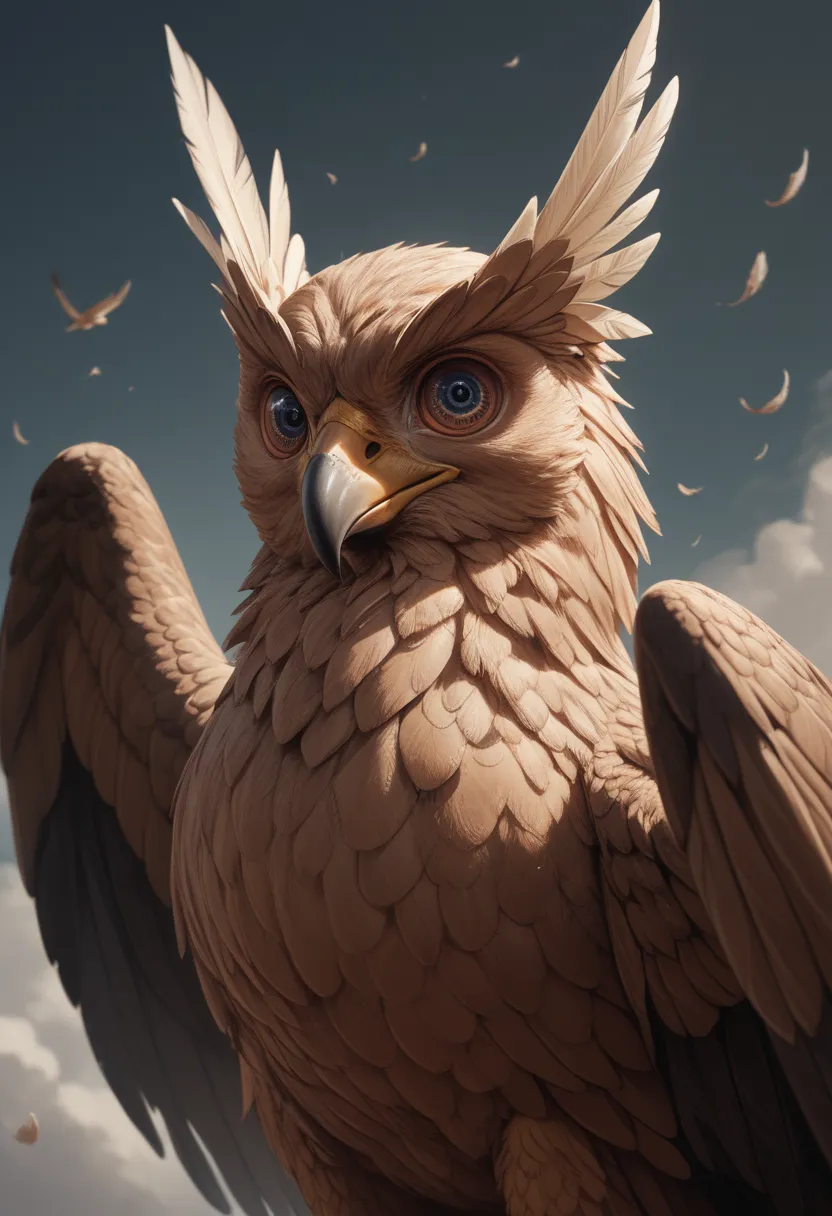 Bird, hawk wings, feathers, (detailed eyes:1.4)