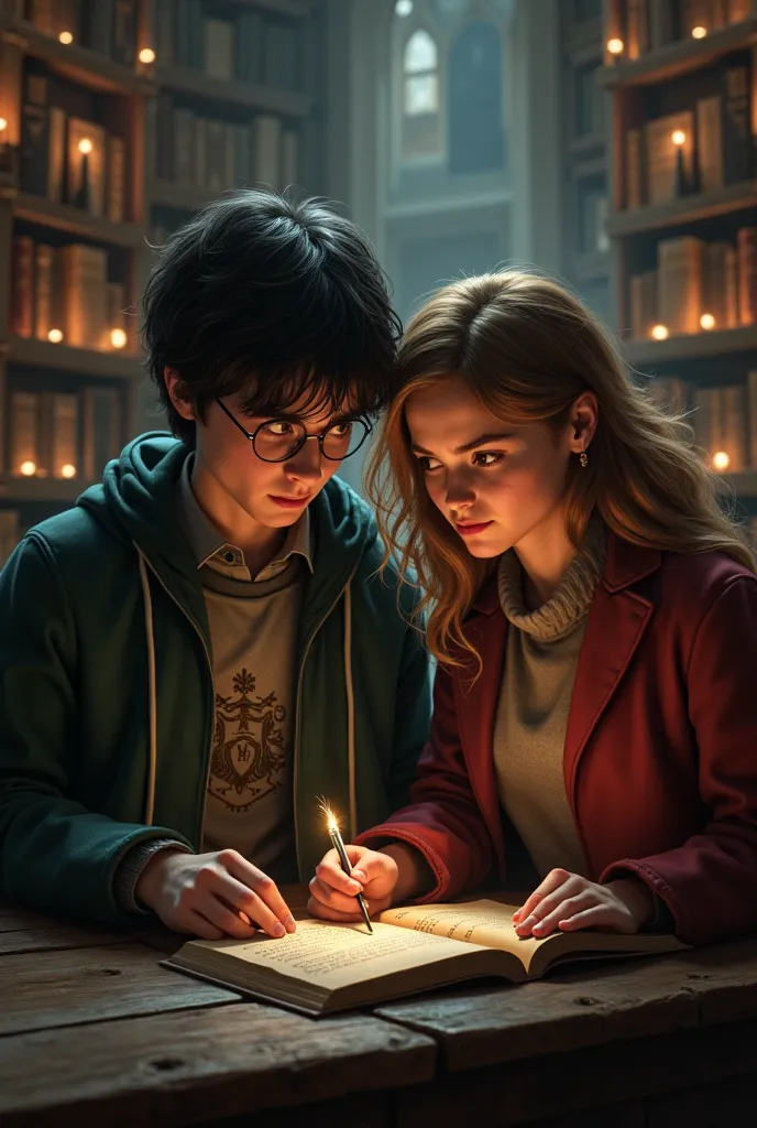 Modify this image where hary asks hermione for somehelp