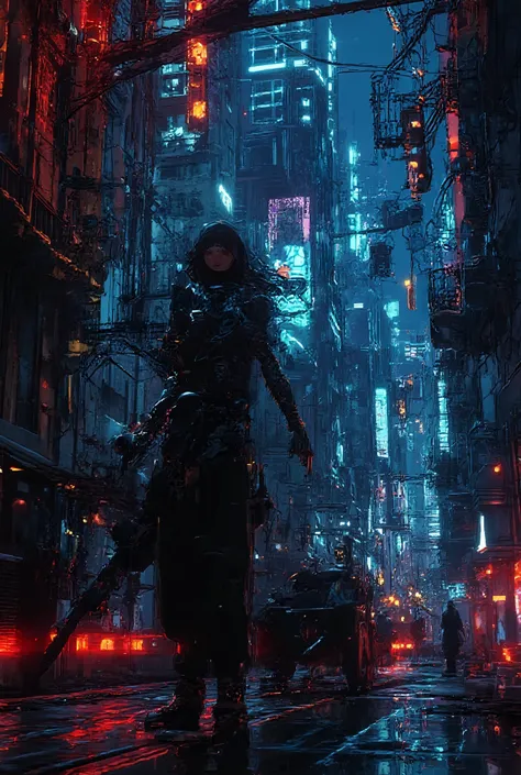 Digital, cyber punk,Strange, Dark , mysterious,
