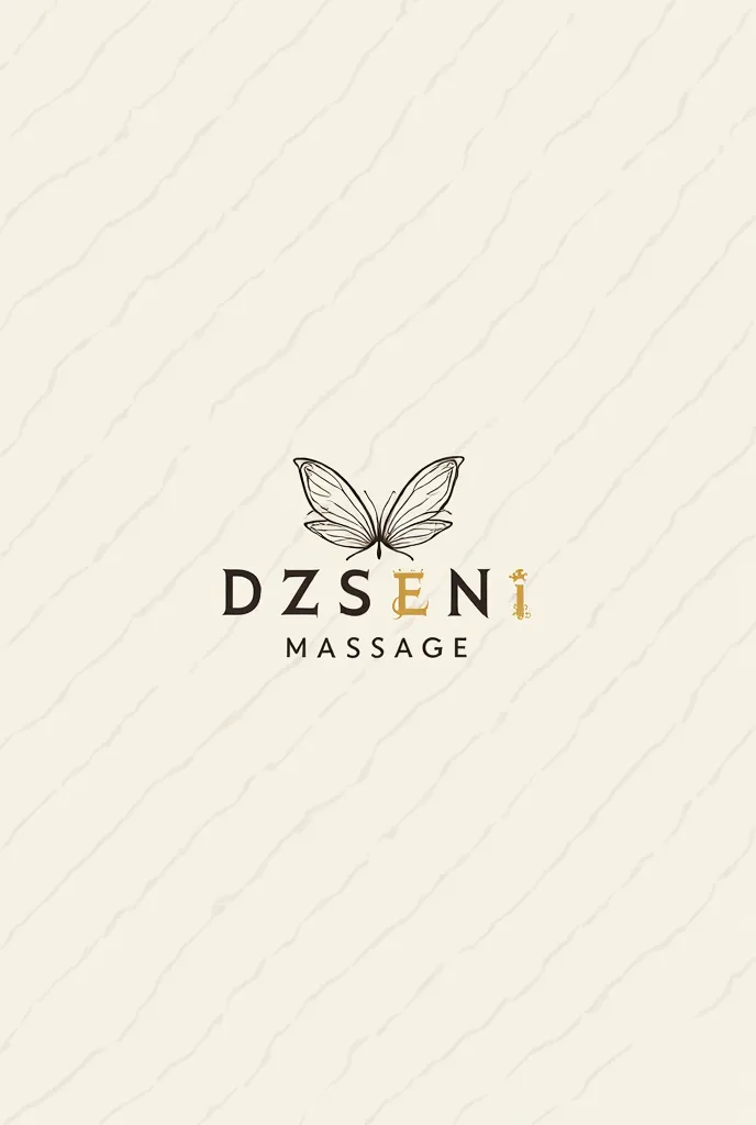 Massage work logo with butterfly. Dzseni massage name