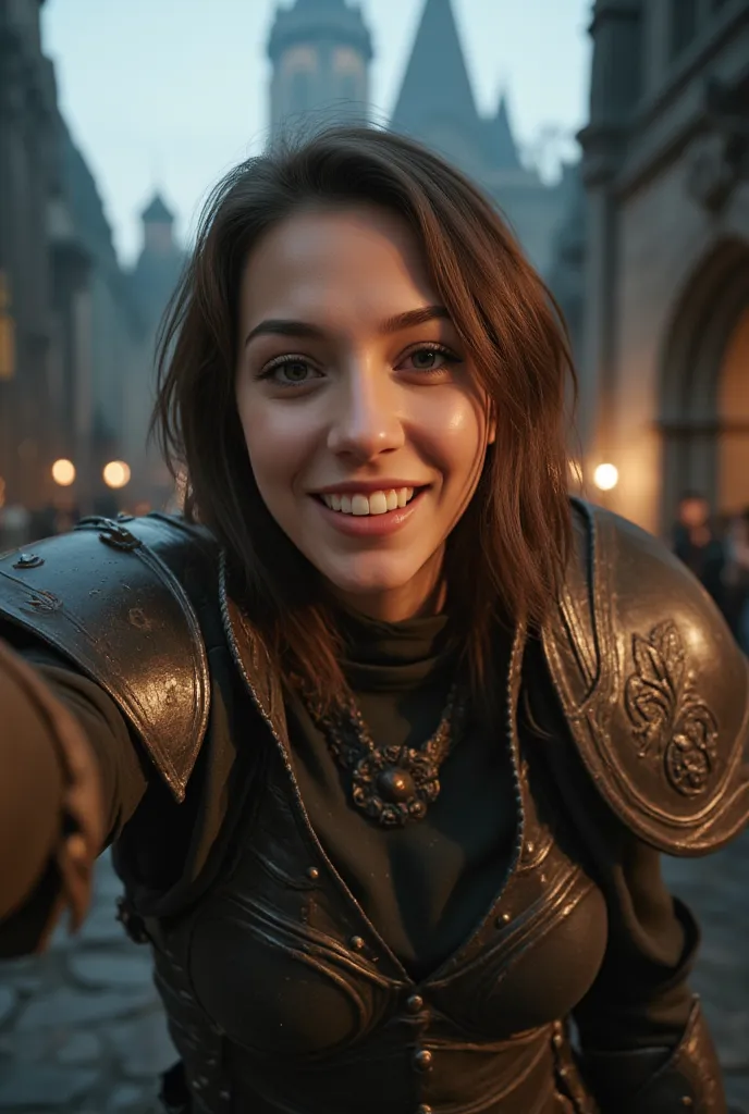 realistic POV selfie girl, warhammer cosplay