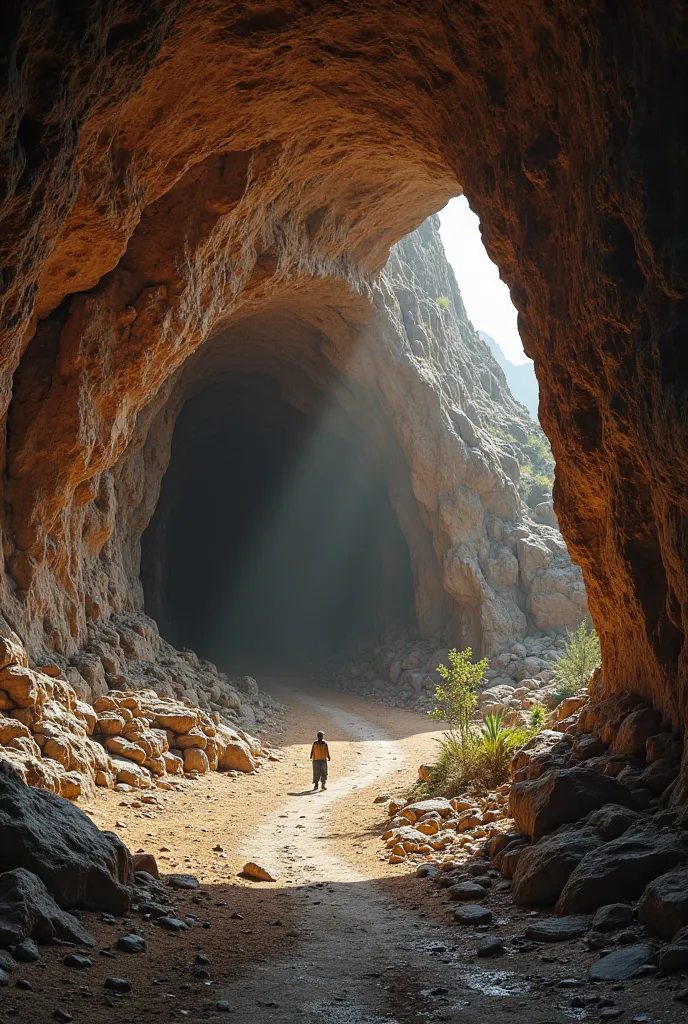 Base in cave, large interior, dim inside, no sunlight, developed technology, brown exterior, top quality, high resolution, well taken, detailed background