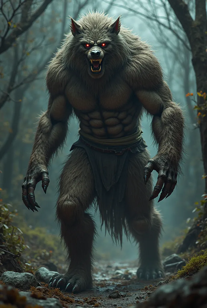 Hairy werewolf realistic man more man than werewolf