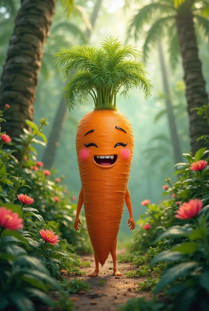 cute carrot in jungle 