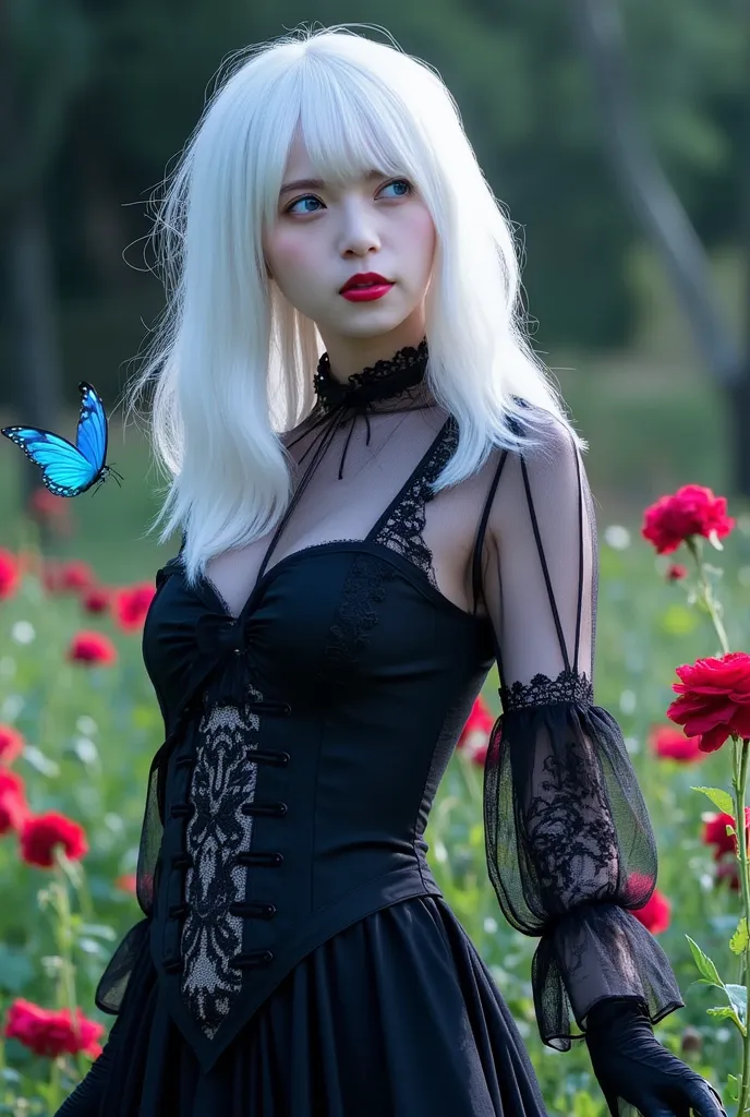 Sexy Gothic Lolita Girl, (masterpiece, cinematic lighting, UHD, accurate, super detail, high details, high quality, award winning, best quality, highest, 16k, ultra detailed face, ultra detailed eyes, ultra detailed lips, ultra detailed hair, realistic tex...