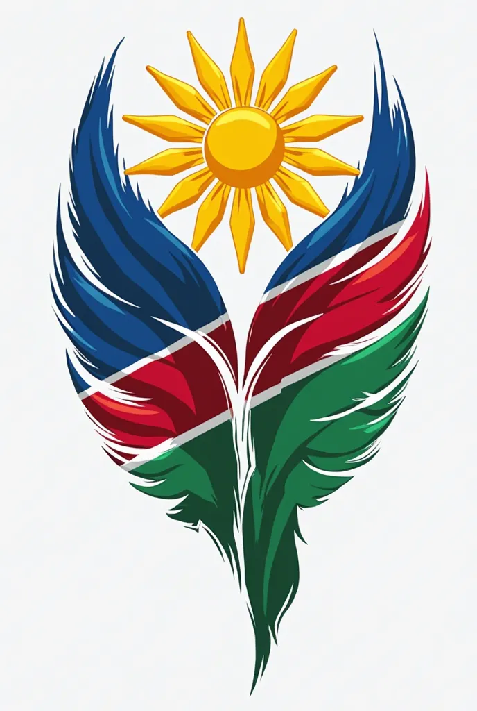 logo for Independence Celebrations 2025- 2029 that incorporates Namibian colors, cultural diversity, unity, and prosperity, the national colors of Namibia—blue, red, green, yellow, and white. Design Elements Cultural Symbols: Incorporate traditional Namibi...