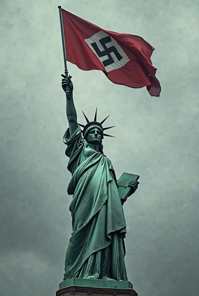 Genre: high-definition image of the Statue of Liberty with the Nazi flag in its hand