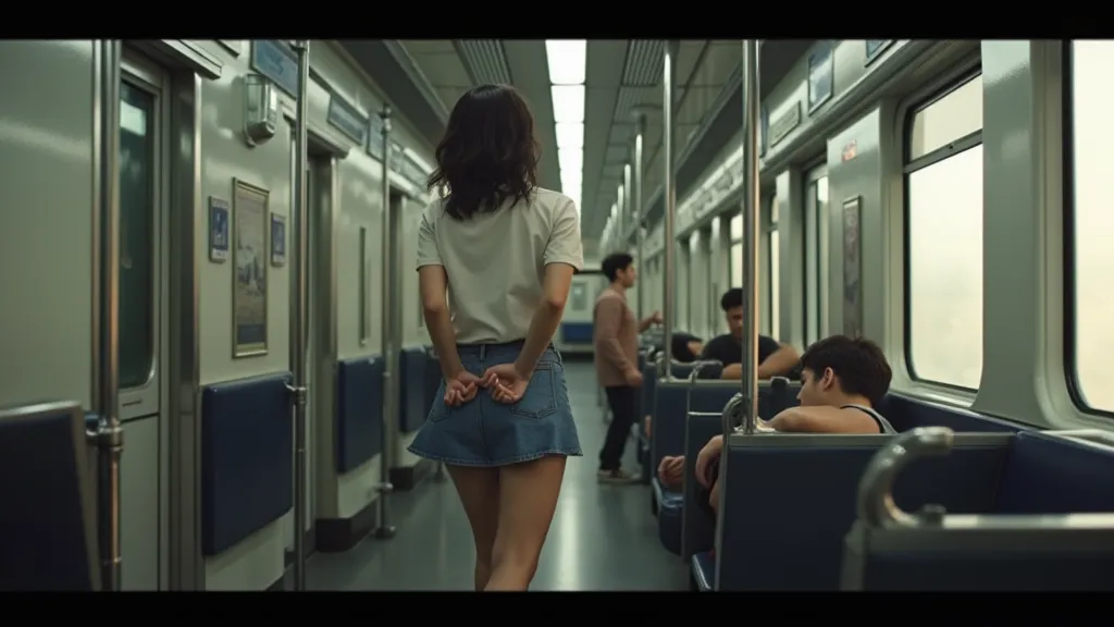 train、A man molesting a high school girl、Hands restrained behind your back、The bra is visible、Crying face、Wet 、Put your hands inside your skirt、 grinding her hips