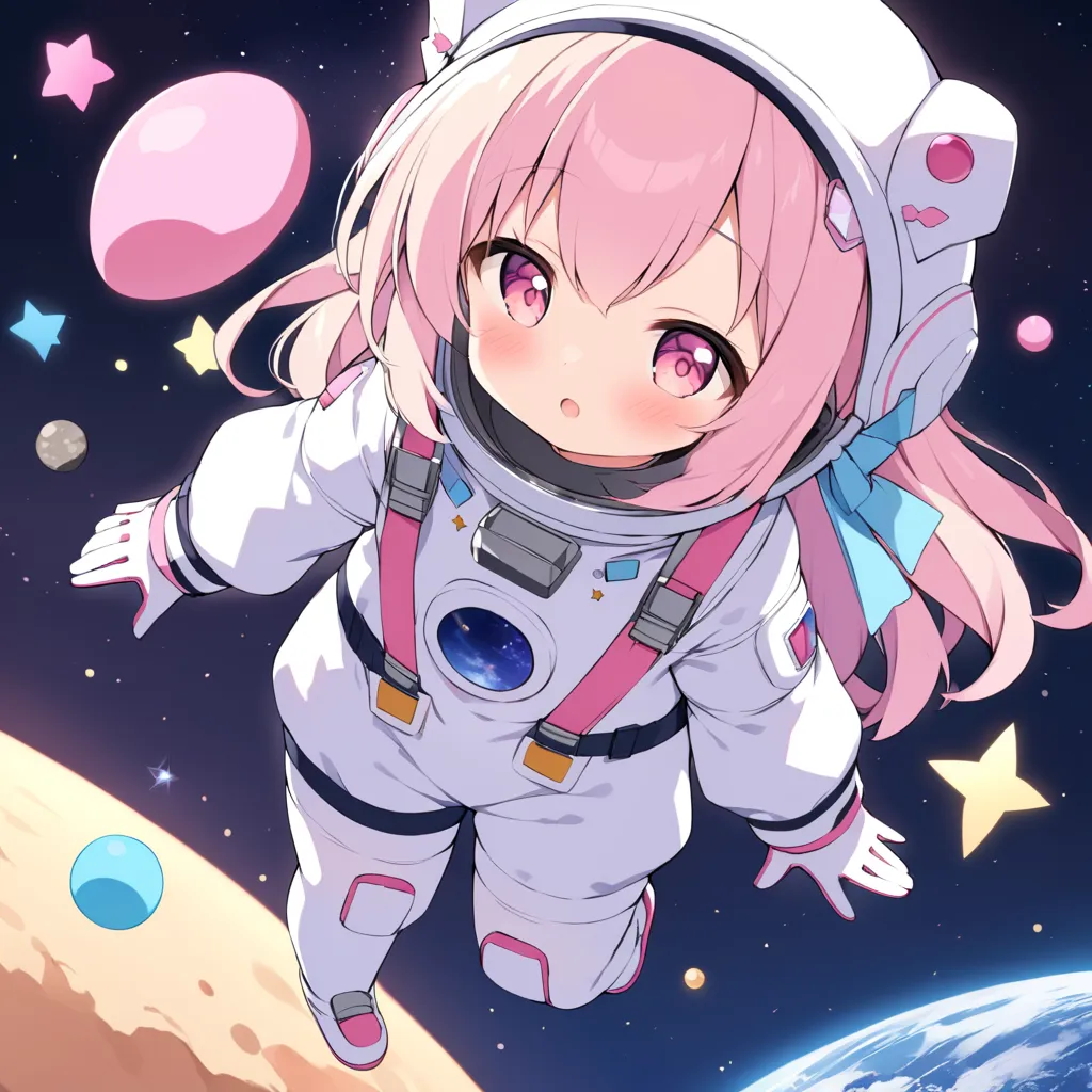 Adorable,loli,spacesuit,space_helmet,gloves,astronaut,magical girl,fullbody