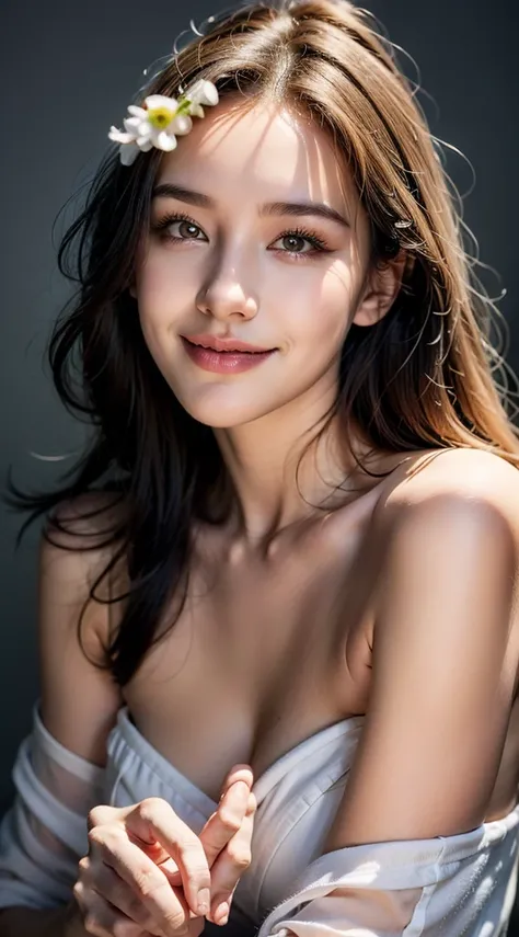 An arafed woman holding a tube of cream and a tube of cream, popular south korean makeup, popular korean makeup, jaeyeon nam, jinyoung shin, with shiny skin, innocent look, heonhwa choe, detailed image, smooth glowing skin, smooth porcelain skin, shiny glo...