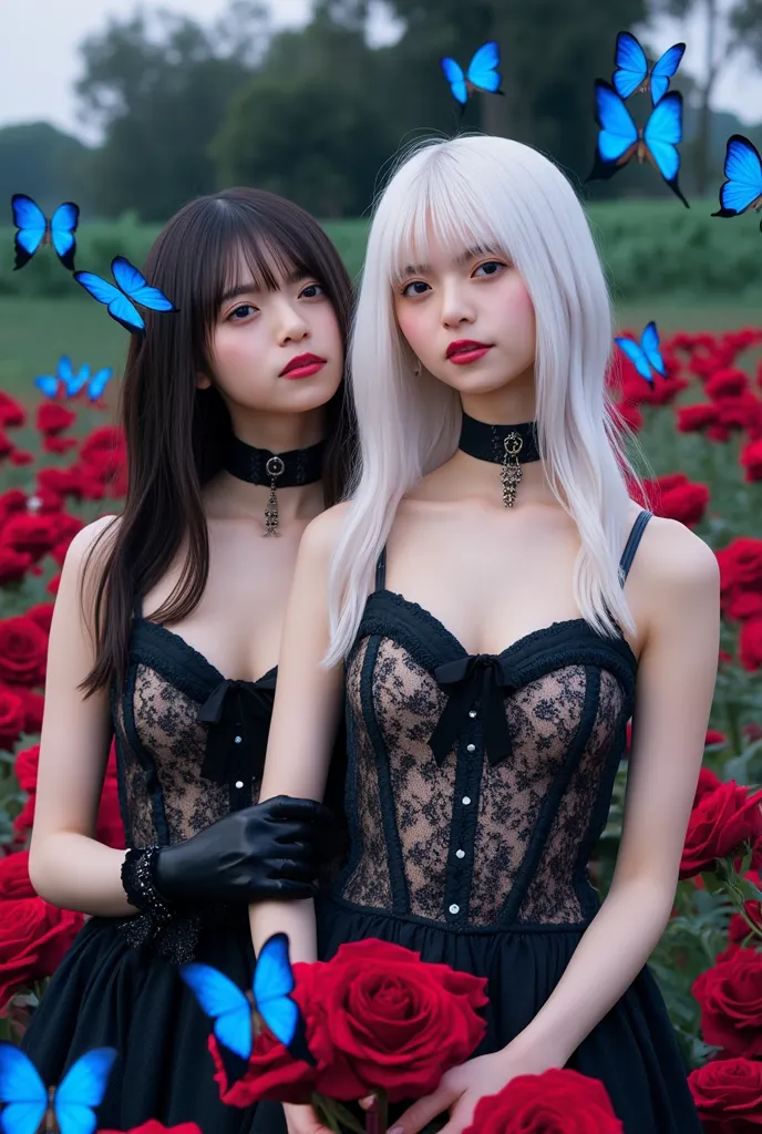 Sexy Gothic Lolita Girls, (masterpiece, cinematic lighting, UHD, accurate, super detail, high details, high quality, award winning, best quality, highest, 16k, ultra detailed face, ultra detailed eyes, ultra detailed lips, ultra detailed hair, realistic te...