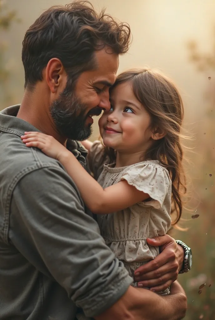 Photo of dad and little daughter 