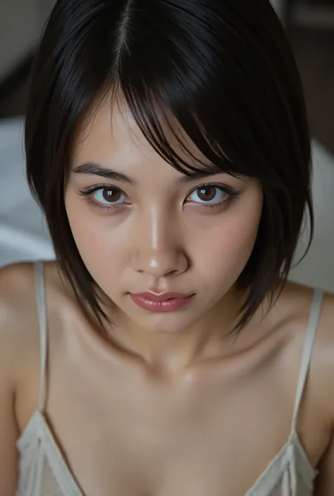 (( best quality )), ((masterpiece)), ( details),  First-person perspective ,1 girl,   sexy,(   Bring Your Face Closer ),((is opening its mouth )),((underwear)), are unclothed,