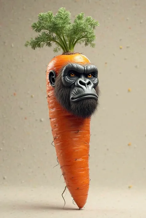 Carrot with realistic gorilla face 