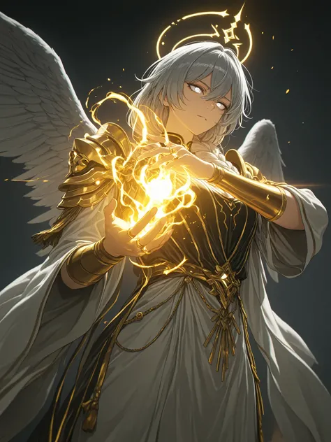 (from the side, from an angle, upper body shot, solo:1.1), glowing aura, glowing body, photorealistic background and lighting, 4k, ultra detailed, extremely detailed, detailed background, webtoon, cinematic shot, dramatic shot, cinematic, volumetric lighti...