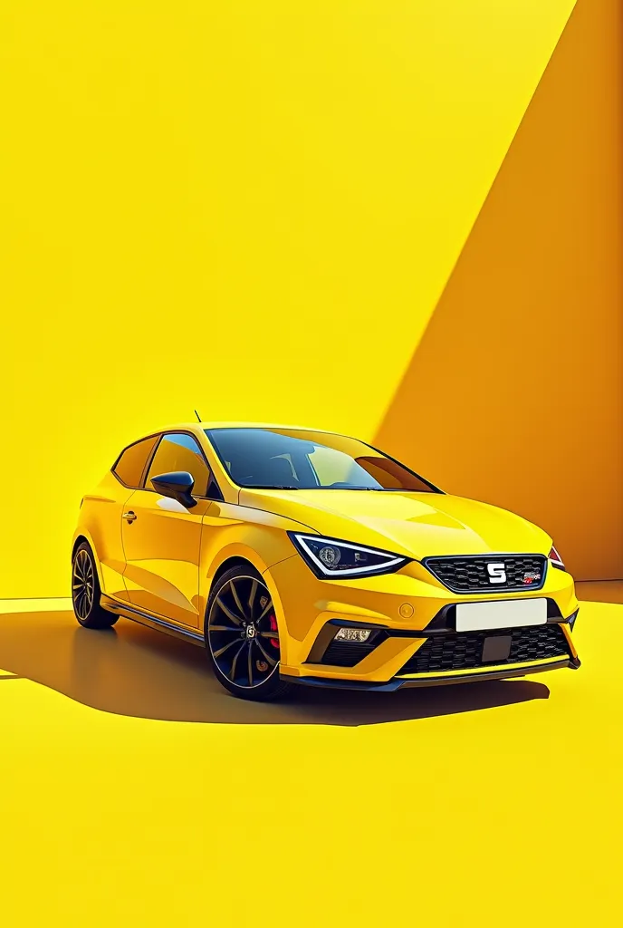 Make poster with yellow seat ibiza car